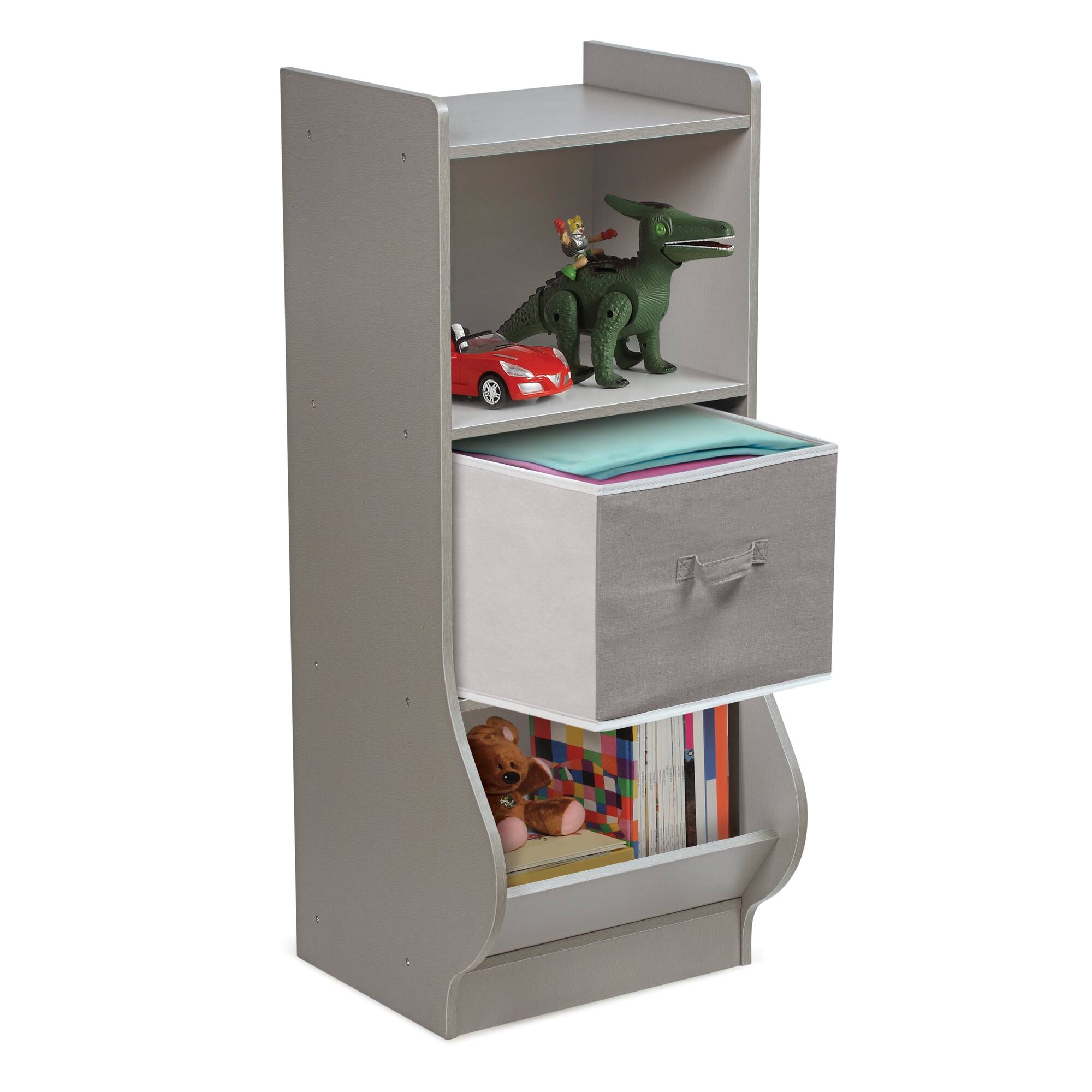 Badger Basket Woodgrain Gray Upright Storage Nook With Reversible Basket